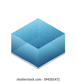 Color Isometric Vector Illustration Of Water For Web, Print, Mobile and GUI