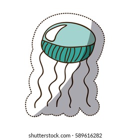 color jellyfish icon stock, vector illustration design image