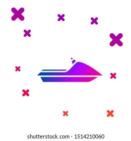 Color Jet ski icon isolated on white background. Water scooter. Extreme sport. Gradient random dynamic shapes. Vector Illustration
