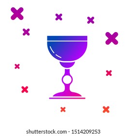 Color Jewish goblet icon isolated on white background. Jewish wine cup for kiddush. Kiddush cup for Shabbat. Gradient random dynamic shapes. Vector Illustration