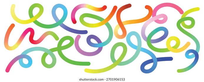 Color joy swirl pattern, Abstract ribbon wave art, Dynamic rainbow loops.