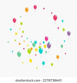 Farbjubiläum Ballon Vektortransparenter Hintergrund. Rundballon-Vorlage. Mehrfarbige Abdeckung. Rosa und blau Joy Aufblasbarer Kugelrahmen.