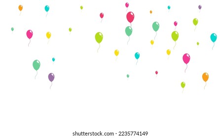 Color Jubilee Balloon Vector  White Background. Anniversary Inflatable Ball Template. Red and Green and Yellow Joy Texture. Multicolor Decoration Ballon Frame.