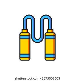 Color Jump rope icon isolated on white background. Skipping rope. Sport equipment. Flat filled outline style with shadow. Vector