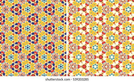 Color kaleidoscope backgrounds set