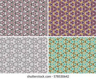 Color kaleidoscope backgrounds set