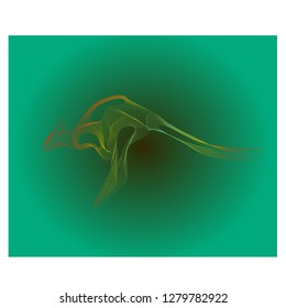 Color kangaroo design and white