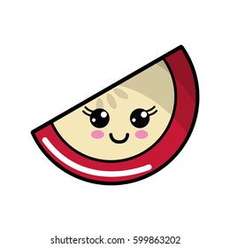color kawaii happy watermelon icon