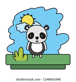 color kawaii panda cute wild animal