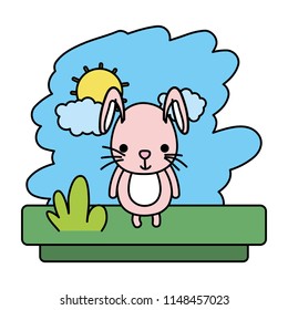 color kawaii rabbit cute wild animal