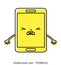 color kawaii smartphone cute pity face