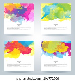 color kid splash logo background paint brush colourful poster fun set of bright colorful vector watercolour background important for any project where a platter of colour makes the difference color ki