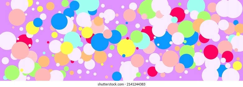 Color Kids White Multicolor Pink Rainbow Background. Green Indigo Dark Play Violet Print. Red Blue Yellow Bordo Beige Children Composition. Purple Vibrant Circles Pastel Bright Wallpaper.