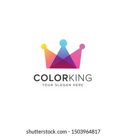 Color king logo vector icon