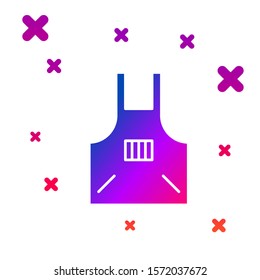 Color Kitchen apron icon isolated on white background. Chef uniform for cooking. Gradient random dynamic shapes. Vector Illustration