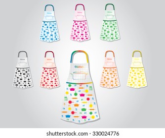 Color kitchen bib with shadow vector