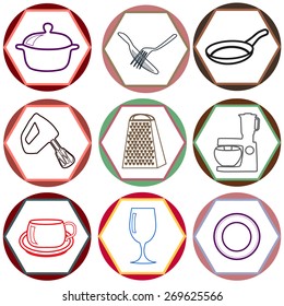 Color kitchen icons