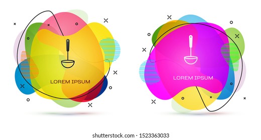 Color Kitchen ladle icon isolated on white background. Cooking utensil. Cutlery spoon sign. Abstract banner with liquid shapes. Vector Illustration