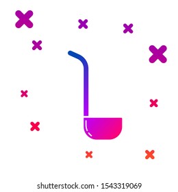 Color Kitchen ladle icon isolated on white background. Cooking utensil. Cutlery spoon sign. Gradient random dynamic shapes. Vector Illustration