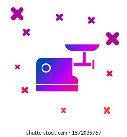 Color Kitchen meat grinder icon isolated on white background. Gradient random dynamic shapes. Vector Illustration