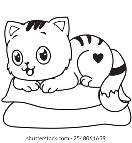 color the kitten, coloring book cat, little kitten, coloring book for children