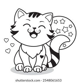 color the kitten, coloring book cat, little kitten, coloring book for children