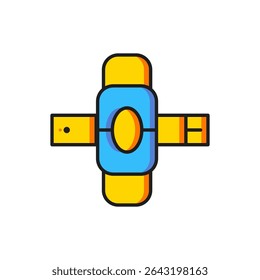 Color Knee pads icon isolated on white background. Extreme sport. Skateboarding, bicycle, roller skating protective gear. Flat filled outline style with shadow. Vector