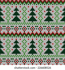 color knitted Christmas seamless pattern. 10 eps