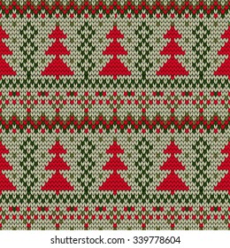 color knitted Christmas seamless pattern. 10 eps