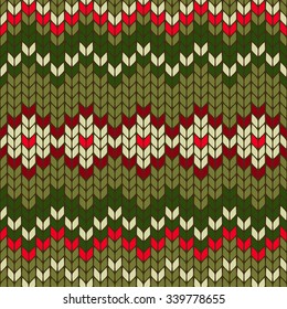 color knitted Christmas seamless pattern. 10 eps
