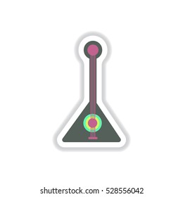 color label design collection of musical instrument balalaika