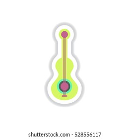 color label design collection of musical instrument guitar