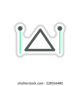 color label design collection of musical instrument triangle