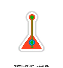 color label design collection of musical instrument balalaika