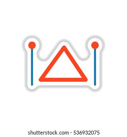 color label design collection of musical instrument triangle