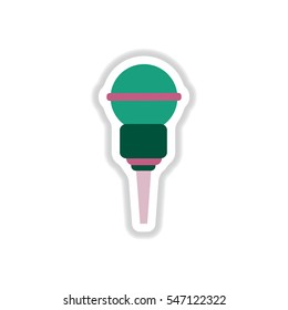 color label design collection of musical microphone in flat style