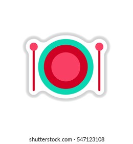color label design collection of musical instrument drum