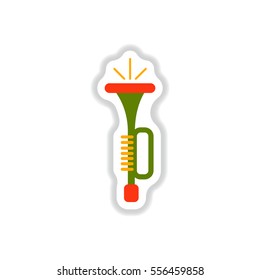 color label design collection of musical instrument Trumpet