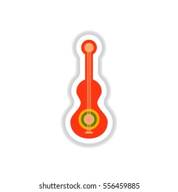 color label design collection of musical instrument guitar