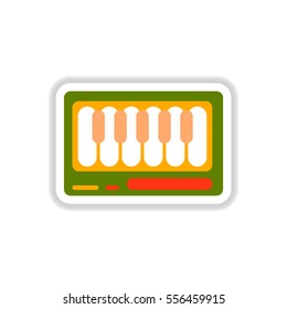 color label design collection of musical instrument piano