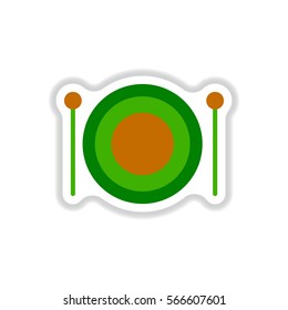 color label design collection of musical instrument drum