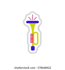 color label design collection of musical instrument Trumpet