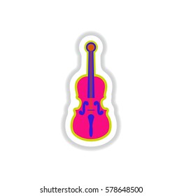 color label design collection of musical instrument violin