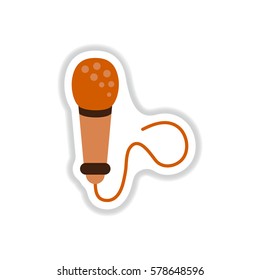 color label design collection of musical microphone in flat style