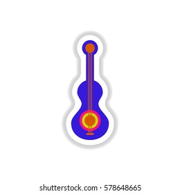 color label design collection of musical instrument guitar