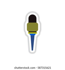 color label design collection of musical microphone in flat style