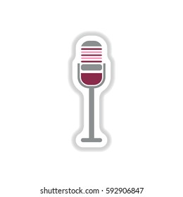 color label design collection of musical microphone in flat style