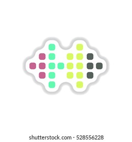 color label design collection of sound and audio waves