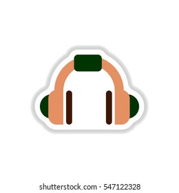 color label design earphones of music headphones