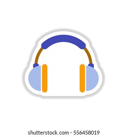 color label design earphones of music headphones